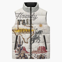 Texas Heritage Vintage Style Sleeveless Puffer Jacket Howdy Y’all and Lone Star State - Wonder Print Shop