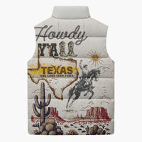 Texas Heritage Vintage Style Sleeveless Puffer Jacket Howdy Y’all and Lone Star State - Wonder Print Shop