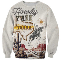 Texas Heritage Vintage Style Sweatshirt Howdy Y’all and Lone Star State - Wonder Print Shop