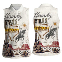 Texas Heritage Vintage Style Women Sleeveless Polo Shirt Howdy Y’all and Lone Star State - Wonder Print Shop