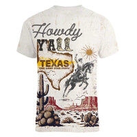 Texas Heritage Vintage Style Women V-Neck T-Shirt Howdy Y’all and Lone Star State - Wonder Print Shop