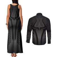 Hawaiian Kakau Art Tattoos Aquaman Style Couples Matching Tank Maxi Dress and Long Sleeve Button Shirt Special Edition - Wonder Print Shop