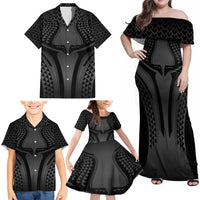 Hawaiian Kakau Art Tattoos Aquaman Style Family Matching Off Shoulder Maxi Dress and Hawaiian Shirt Special Edition - Wonder Print Shop