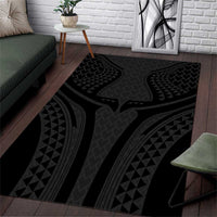 Hawaiian Kakau Art Tattoos Aquaman Style Area Rug Black Version - Wonder Print Shop