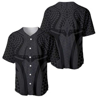 Hawaiian Kakau Art Tattoos Aquaman Style Baseball Jersey Black Version - Wonder Print Shop
