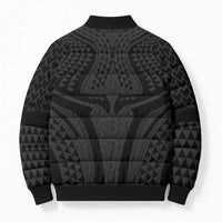 Hawaiian Kakau Art Tattoos Aquaman Style Bomber Puffer Jacket Black Version - Wonder Print Shop