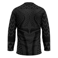 Hawaiian Kakau Art Tattoos Aquaman Style Hockey Jersey Black Version - Wonder Print Shop