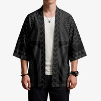 Hawaiian Kakau Art Tattoos Aquaman Style Kimono Black Version - Wonder Print Shop