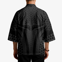 Hawaiian Kakau Art Tattoos Aquaman Style Kimono Black Version - Wonder Print Shop