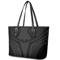 Hawaiian Kakau Art Tattoos Aquaman Style Leather Tote Bag Black Version - Wonder Print Shop
