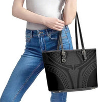 Hawaiian Kakau Art Tattoos Aquaman Style Leather Tote Bag Black Version - Wonder Print Shop