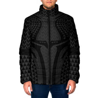 Hawaiian Kakau Art Tattoos Aquaman Style Padded Jacket Black Version - Wonder Print Shop