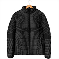 Hawaiian Kakau Art Tattoos Aquaman Style Padded Jacket Black Version - Wonder Print Shop