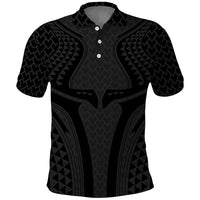 Hawaiian Kakau Art Tattoos Aquaman Style Polo Shirt Black Version - Wonder Print Shop