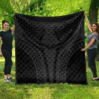 Hawaiian Kakau Art Tattoos Aquaman Style Quilt Black Version - Wonder Print Shop