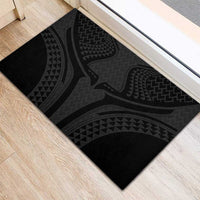 Hawaiian Kakau Art Tattoos Aquaman Style Rubber Doormat Black Version - Wonder Print Shop