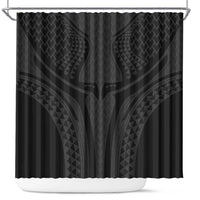 Hawaiian Kakau Art Tattoos Aquaman Style Shower Curtain Black Version - Wonder Print Shop