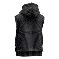 Hawaiian Kakau Art Tattoos Aquaman Style Sleeveless Zip Hoodie Black Version - Wonder Print Shop