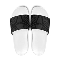 Hawaiian Kakau Art Tattoos Aquaman Style Slide Sandals Black Version - Wonder Print Shop