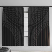 Hawaiian Kakau Art Tattoos Aquaman Style Window Curtain Black Version - Wonder Print Shop