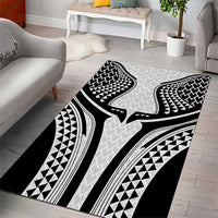 Hawaiian Kakau Art Tattoos Aquaman Style Area Rug White Version - Wonder Print Shop