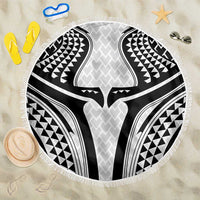 Hawaiian Kakau Art Tattoos Aquaman Style Beach Blanket White Version - Wonder Print Shop
