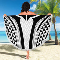 Hawaiian Kakau Art Tattoos Aquaman Style Beach Blanket White Version - Wonder Print Shop