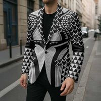 Hawaiian Kakau Art Tattoos Aquaman Style Blazer White Version - Wonder Print Shop