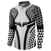 Hawaiian Kakau Art Tattoos Aquaman Style Button Sweatshirt White Version - Wonder Print Shop
