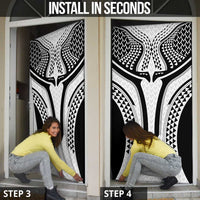 Hawaiian Kakau Art Tattoos Aquaman Style Door Cover White Version - Wonder Print Shop