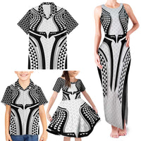 Hawaiian Kakau Art Tattoos Aquaman Style Family Matching Tank Maxi Dress and Hawaiian Shirt White Version - Wonder Print Shop