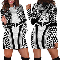 Hawaiian Kakau Art Tattoos Aquaman Style Hoodie Dress White Version - Wonder Print Shop