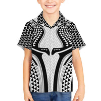 Hawaiian Kakau Art Tattoos Aquaman Style Kid Hawaiian Shirt White Version - Wonder Print Shop