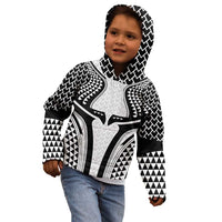 Hawaiian Kakau Art Tattoos Aquaman Style Kid Hoodie White Version - Wonder Print Shop