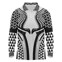 Hawaiian Kakau Art Tattoos Aquaman Style Long Sleeve Polo Shirt White Version - Wonder Print Shop