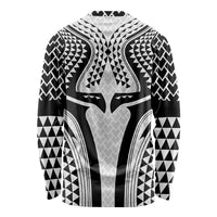 Hawaiian Kakau Art Tattoos Aquaman Style Long Sleeve Shirt White Version - Wonder Print Shop