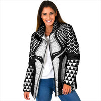 Hawaiian Kakau Art Tattoos Aquaman Style Padded Jacket White Version - Wonder Print Shop