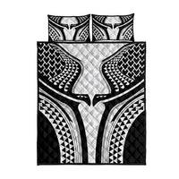 Hawaiian Kakau Art Tattoos Aquaman Style Quilt Bed Set White Version - Wonder Print Shop