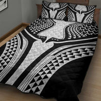 Hawaiian Kakau Art Tattoos Aquaman Style Quilt Bed Set White Version - Wonder Print Shop
