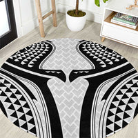 Hawaiian Kakau Art Tattoos Aquaman Style Round Carpet White Version - Wonder Print Shop