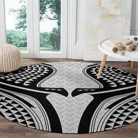 Hawaiian Kakau Art Tattoos Aquaman Style Round Carpet White Version - Wonder Print Shop