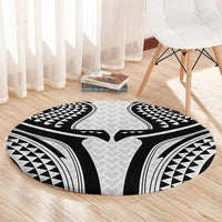 Hawaiian Kakau Art Tattoos Aquaman Style Round Carpet White Version - Wonder Print Shop