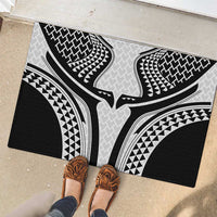 Hawaiian Kakau Art Tattoos Aquaman Style Rubber Doormat White Version - Wonder Print Shop
