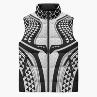Hawaiian Kakau Art Tattoos Aquaman Style Sleeveless Puffer Jacket White Version - Wonder Print Shop
