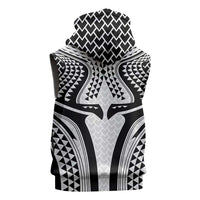 Hawaiian Kakau Art Tattoos Aquaman Style Sleeveless Zip Hoodie White Version - Wonder Print Shop