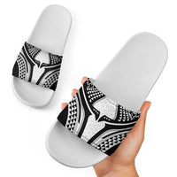 Hawaiian Kakau Art Tattoos Aquaman Style Slide Sandals White Version - Wonder Print Shop
