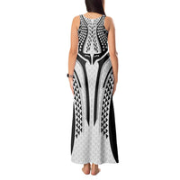 Hawaiian Kakau Art Tattoos Aquaman Style Tank Maxi Dress White Version - Wonder Print Shop