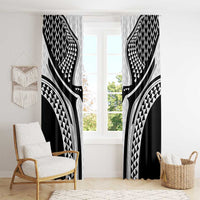 Hawaiian Kakau Art Tattoos Aquaman Style Window Curtain White Version - Wonder Print Shop