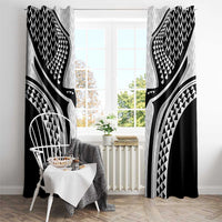 Hawaiian Kakau Art Tattoos Aquaman Style Window Curtain White Version - Wonder Print Shop