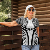 Hawaiian Kakau Art Tattoos Aquaman Style Women Polo Shirt White Version - Wonder Print Shop